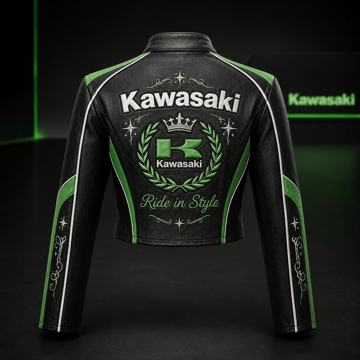 Premium KWSK Cropped Leather Zipper Jacket TNSM