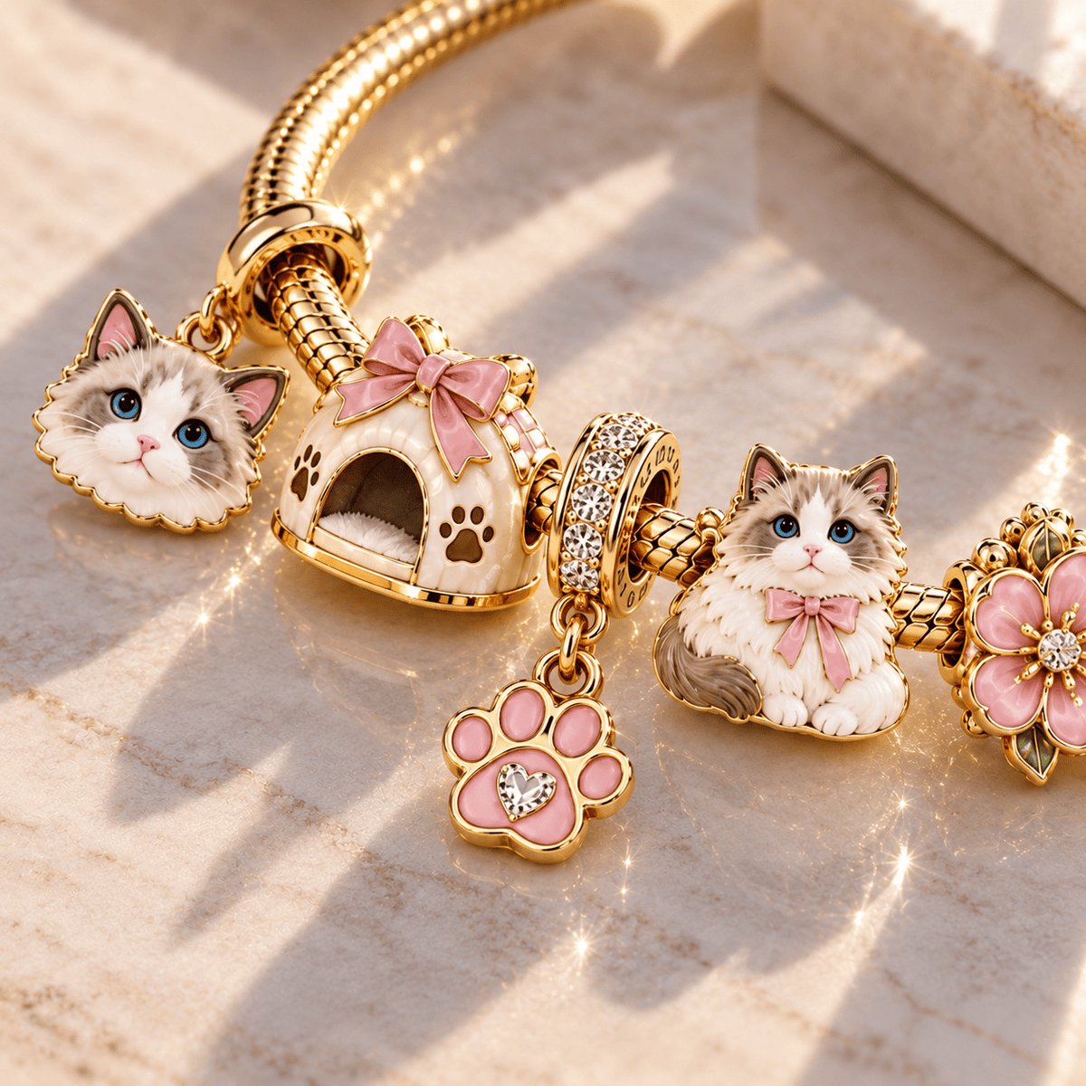 RDL Gold Charm Bracelet Set PTT