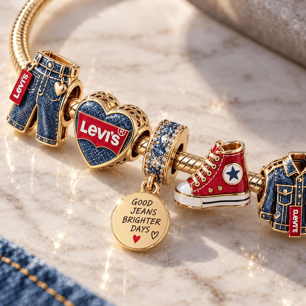 LEVI'S Gold Charm Bracelet Set TTN