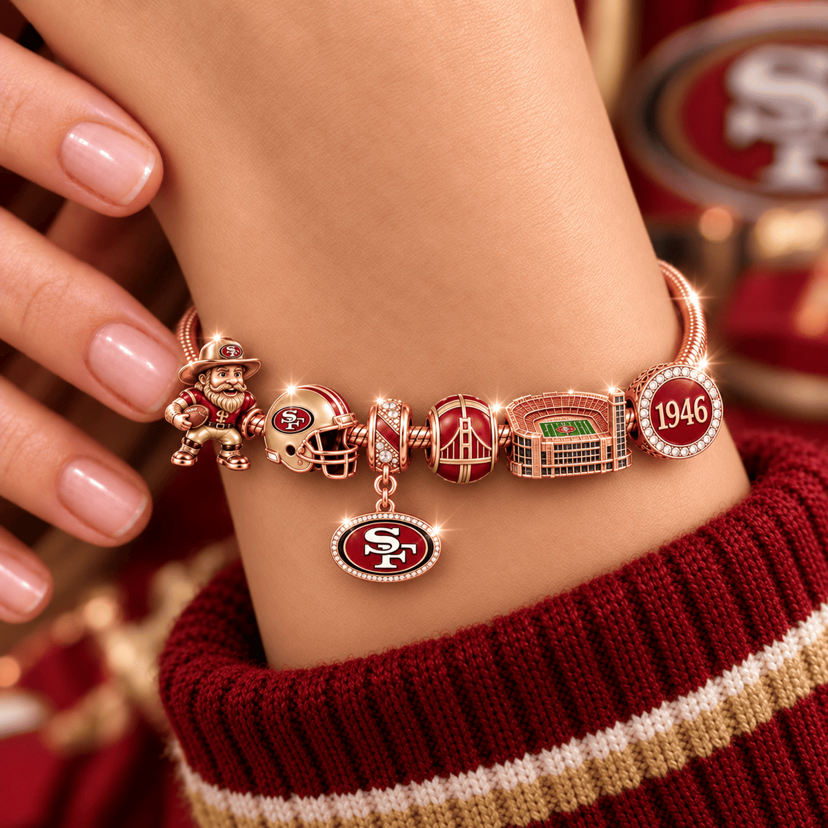 SF49 Gold Charm Bracelet Set NHVH