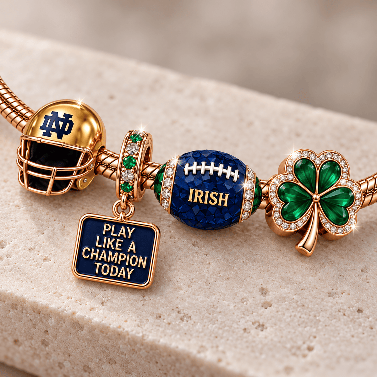 NODFI Rose Gold Charm Bracelet Set TMH