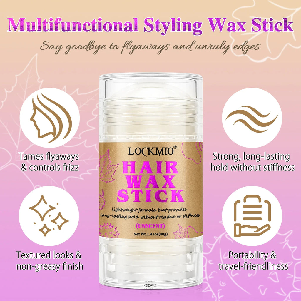 Valentine's Day Gifts Hair Care Styling Set Hair Wax Stick Edge Control Gel for Styling Baby Bangs Rosemary & Mint Essential Oil