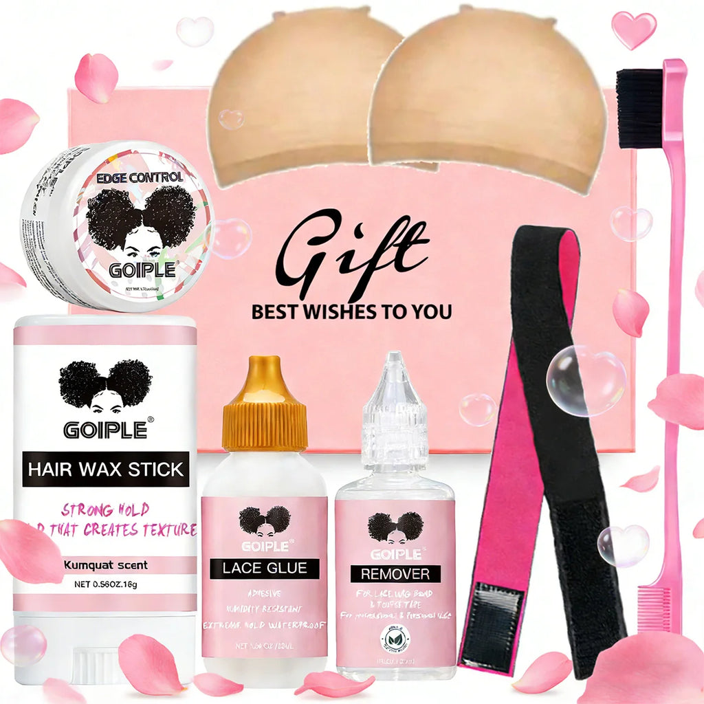 Valentine's Day Gift Set for Female Friends Slick Styling Hair Wax Stick Edge Control Gel Invisible Wig Adhesive Remover for Wig