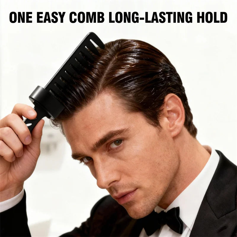 2 in 1 Hair Wax Gel With Wide Tooth Comb Men Long-lasting Fluffy Hair Styling Oil Hair Styling Cream Liquid Fluffy Comb 260ml
